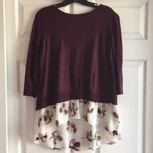 Loft three quarter sleeve top